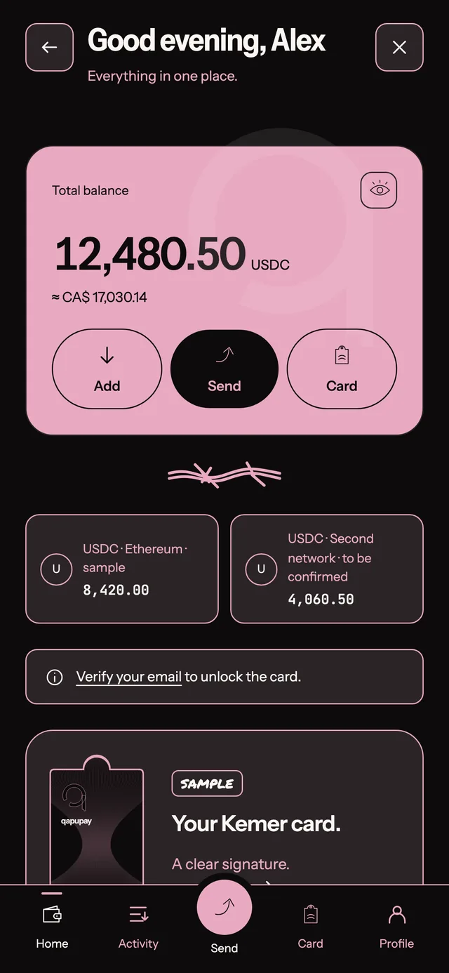 Home prototype screen